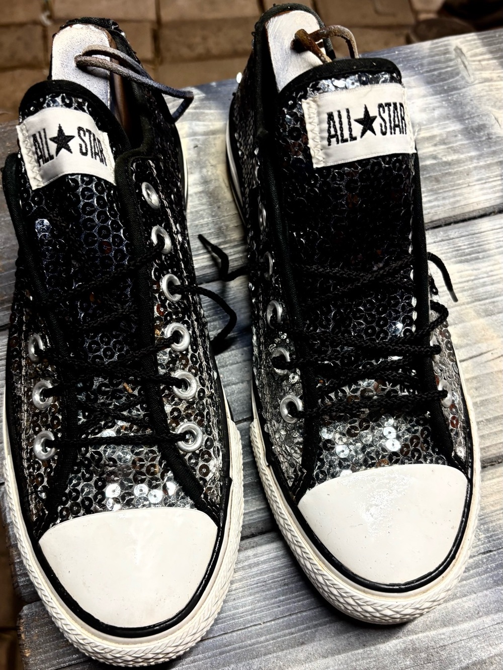 Converse All Star Black Sequin High-Top Sneakers